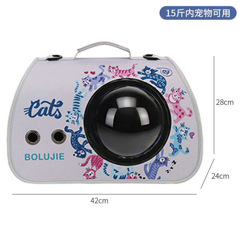 Wholesale cat bag convenient pet folding pet bag cat breathable space capsule single shoulder portable dog backpack