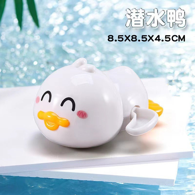 Douyin hot selling children's bathroom water swimming little penguin crab chain cool swim baby bath water toys