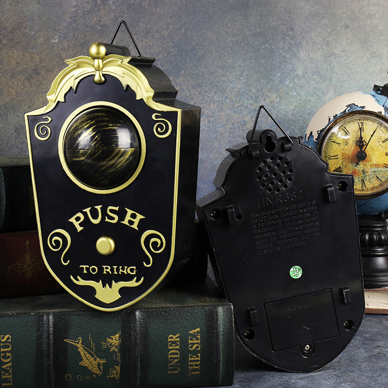 Halloween one-eyed doorbell decoration LED electric light-emitting sound eye doorbell bar secret room trick props