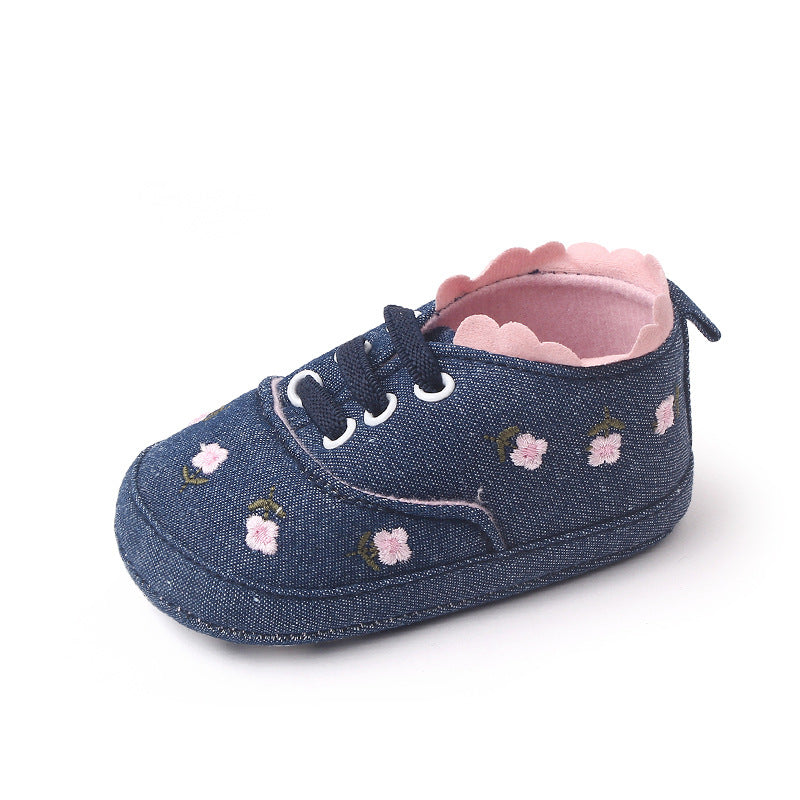 New foreign trade wholesale baby shoes denim embroidered baby shoes toddler shoes 1483