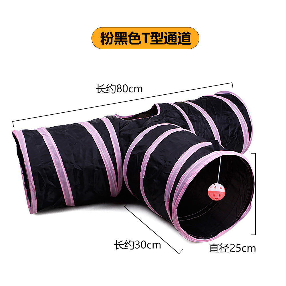 Cross-border new pet cat tunnel S-shaped cat tunnel pet lane runway cat drill through rolling chinchilla tunnel cat toy