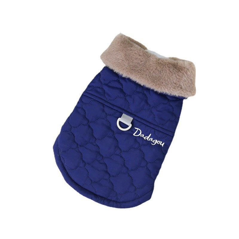 Pet clothing dog clothes autumn and winter new vest cat puppy pet clothes 22 fur collar three-color cotton coat