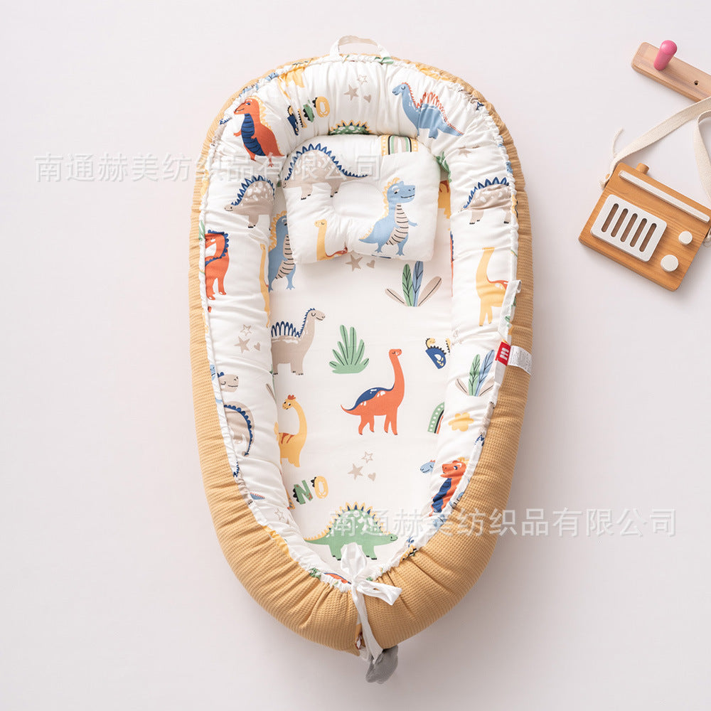 Hemei honeycomb breathable detachable and washable portable baby bed mid-bed bionic baby nest baby pillow travel baby bed