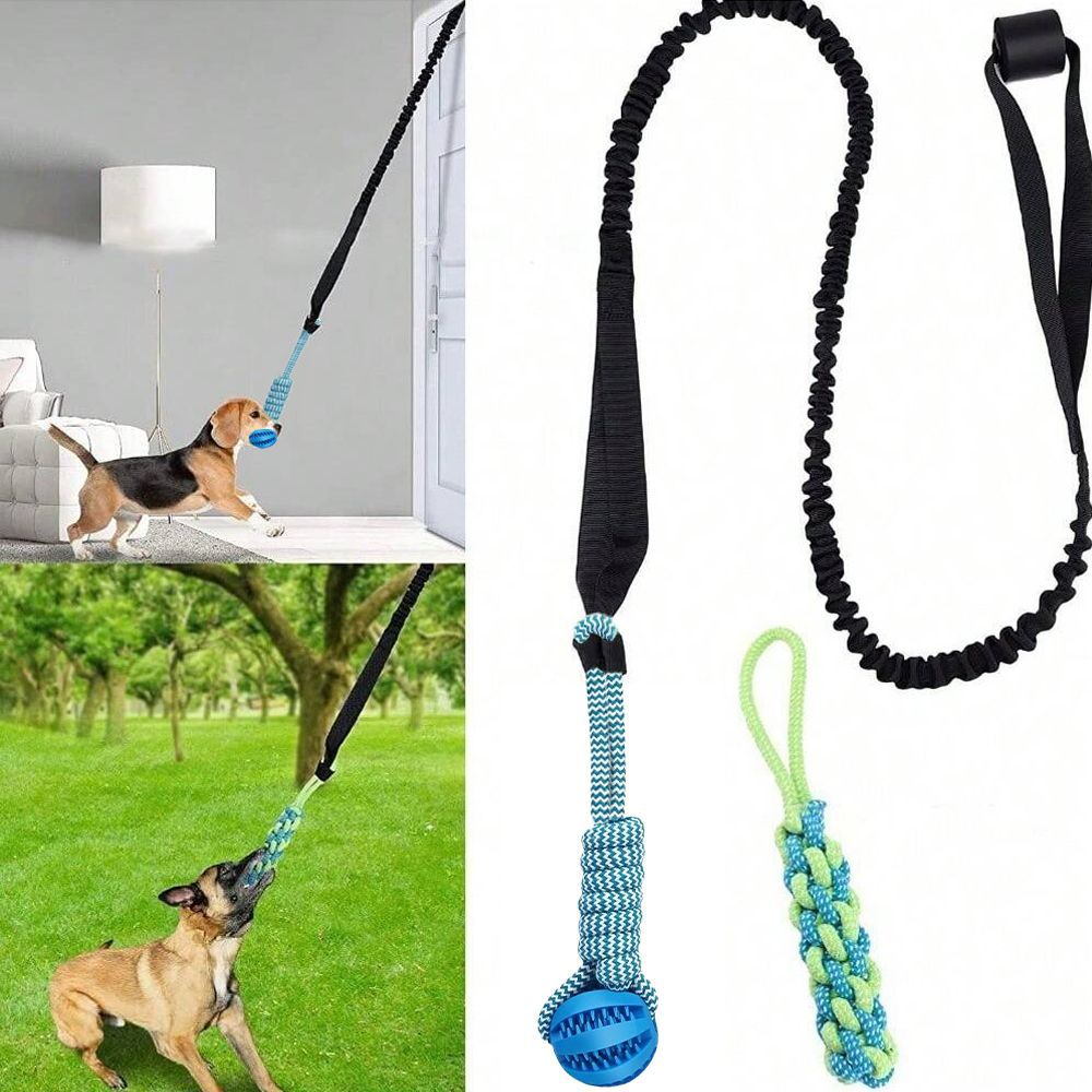 Cross-border pet dog interactive toy teeth grinding teeth cleaning bite resistant tug of war rope chewing rope teeth grinding rope set outdoor indoor