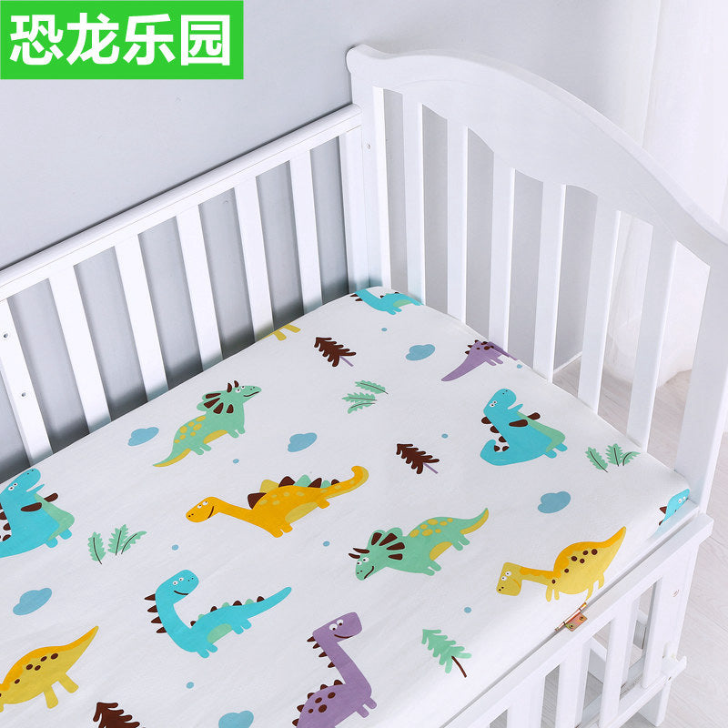 Foreign trade pure cotton crib bed sheet baby maternal and infant products ins children cartoon bed cover wholesale