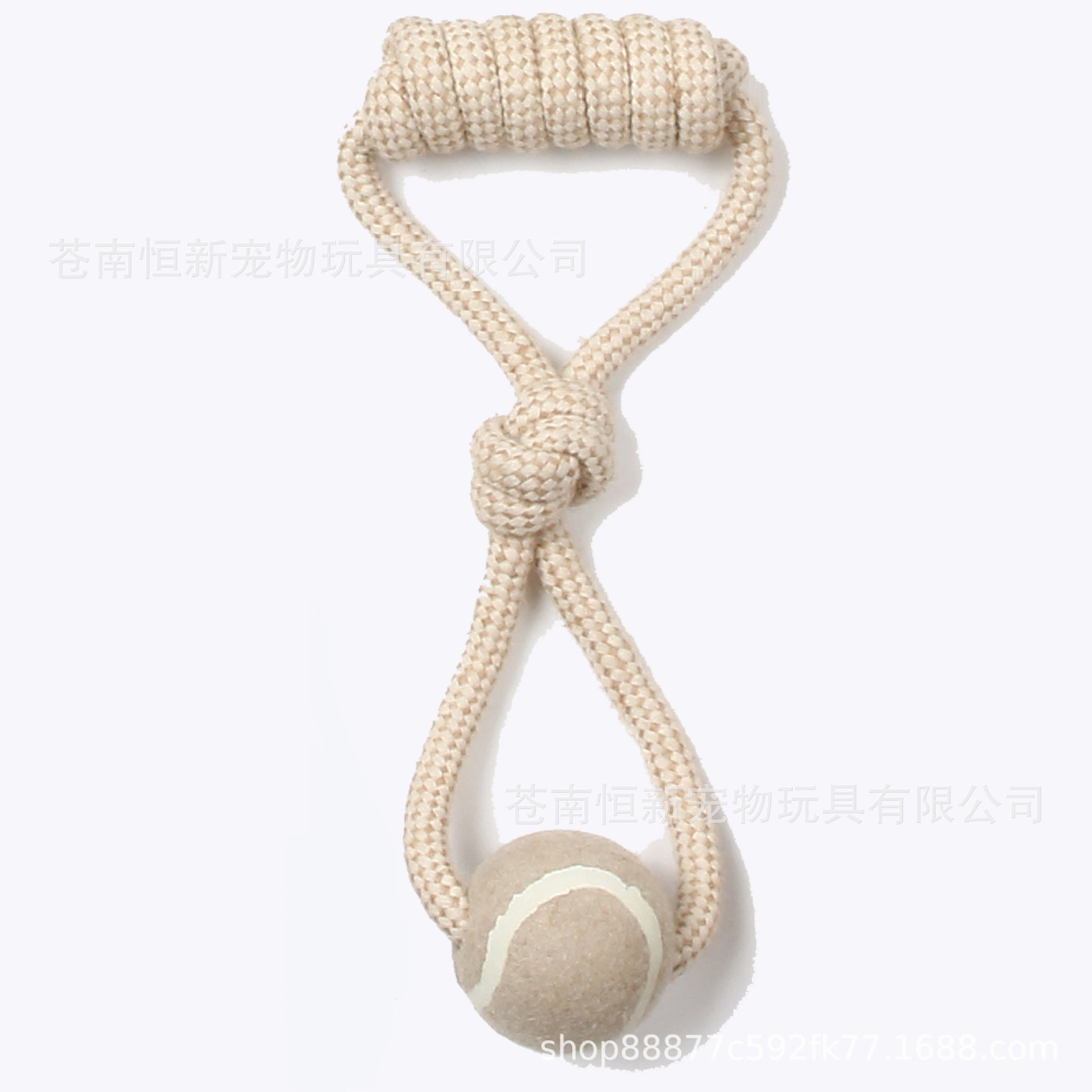 Pet dog toy teeth grinding strong boredom cleaning teeth resistant khaki braided cotton linen rope small medium and large dog set