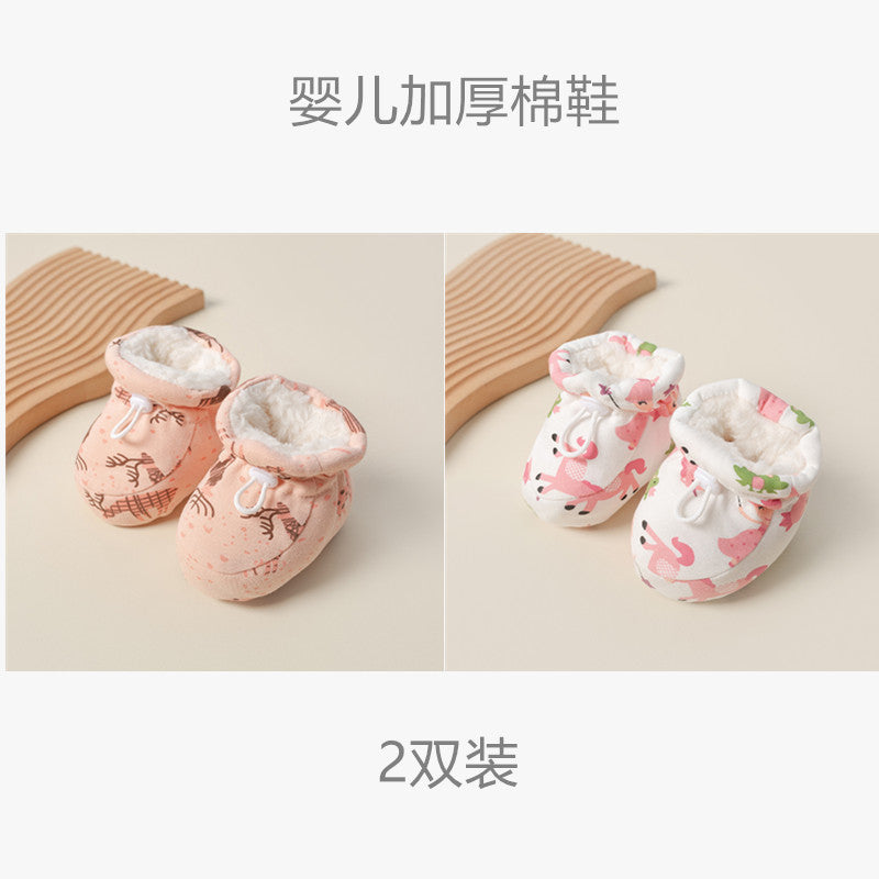Thickened baby shoes for autumn and winter with velvet to keep warm for newborns 06 months baby cotton shoes 612 months