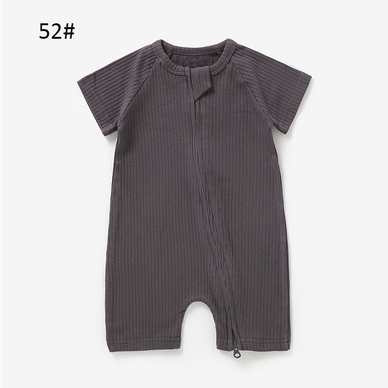 Foreign trade knitted romper short-sleeved romper ins style children's romper knitted baby romper onesie organic cotton romper