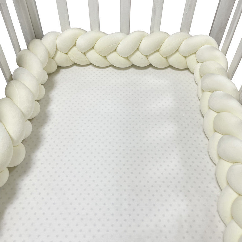 Baby bed circumference ins new hand-woven long knotted ball three-strand braid anti-collision soft bag baby bed circumference