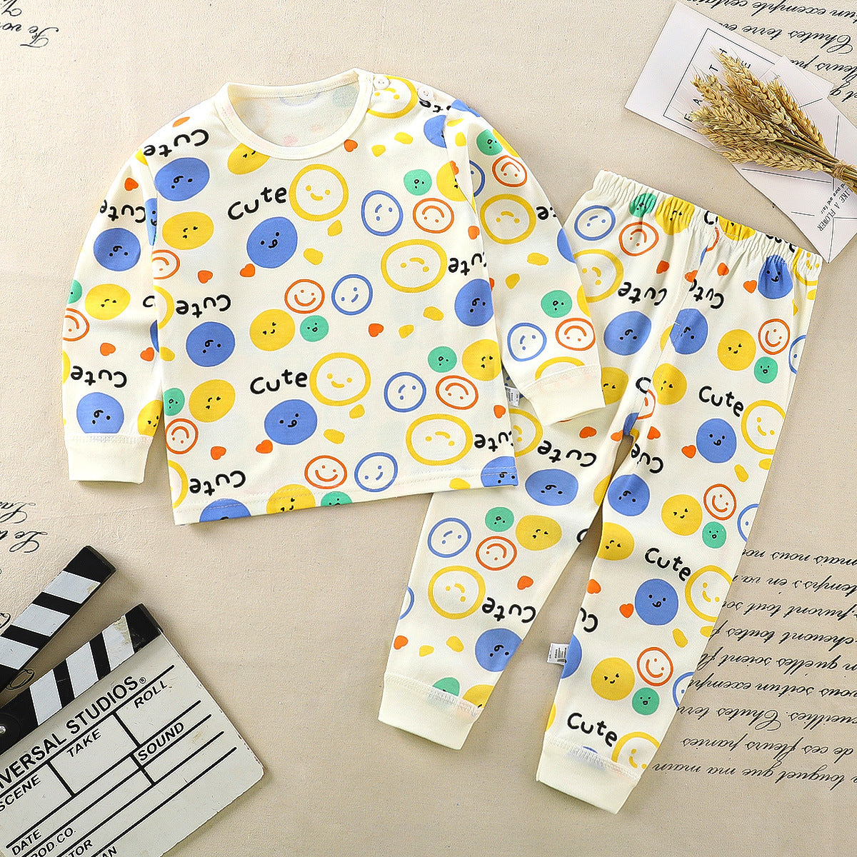 Children's underwear set cotton pajamas girls baby long johns cotton boys home clothes children's clothing wholesale