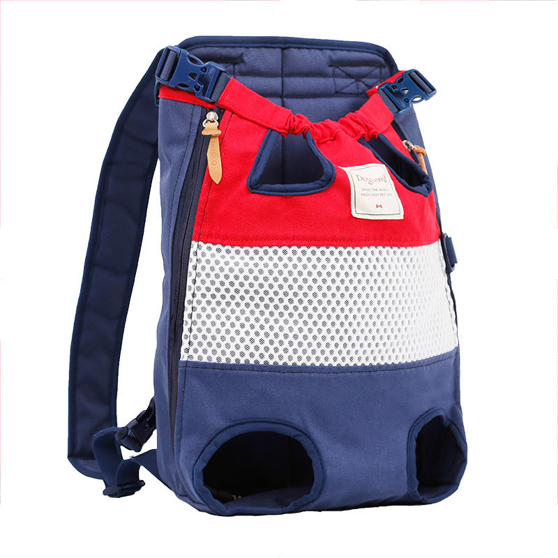 Hot-selling online celebrity pet backpack, breathable canvas shoulder bag for cats and dogs, portable travel backpack for French bulldogs