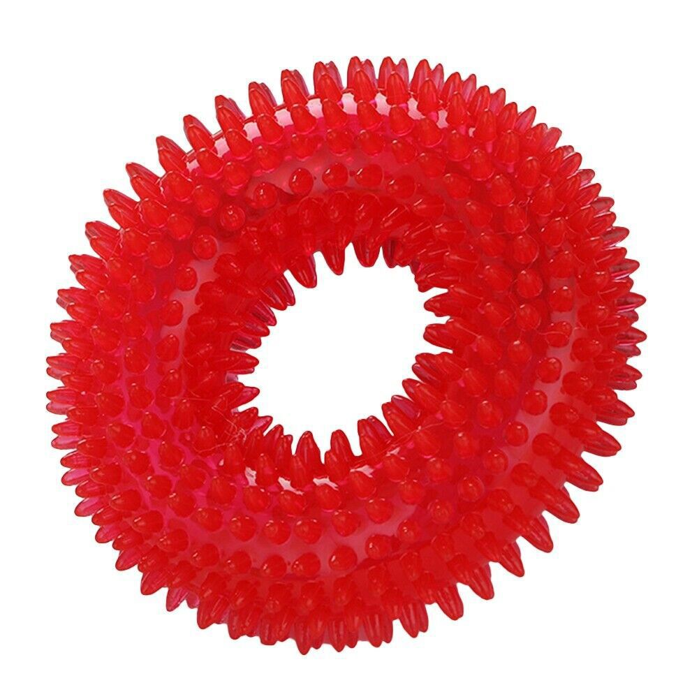 Pet dog toy ball thorn ring bite-resistant grinding teeth gripper makes sound dog donut pet sound thorn ball
