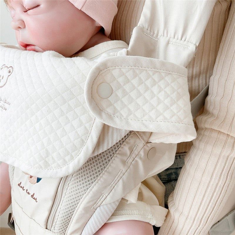 ins Korean baby universal sucking belt chest bite towel shoulder waist stool accessories pure cotton baby carrier bib towel