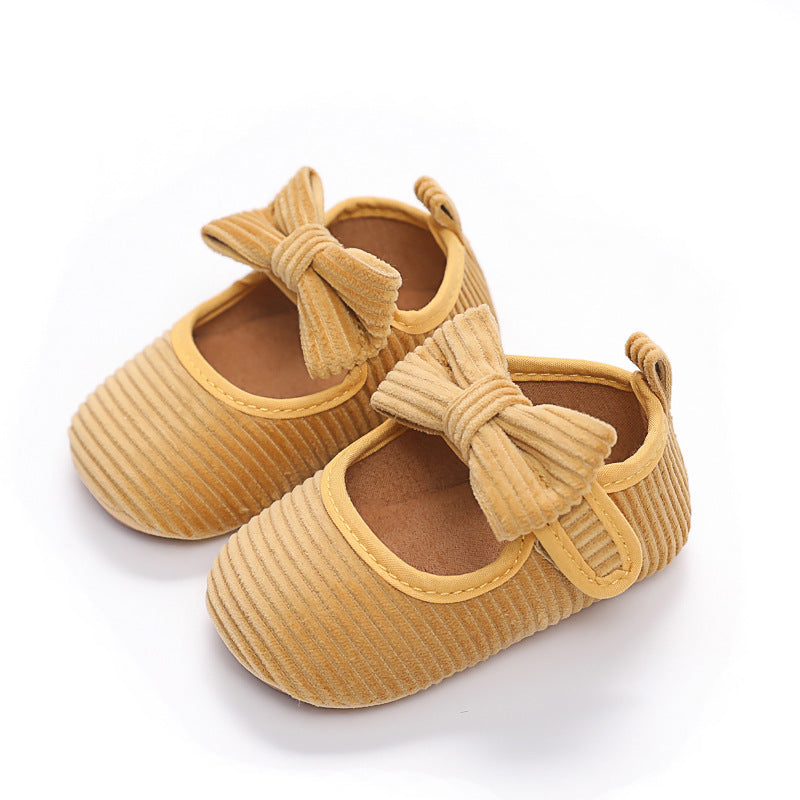 2022 new spring cross-border best-selling baby shoes bowknot rubber sole non-slip toddler shoes princess shoes dropshipping