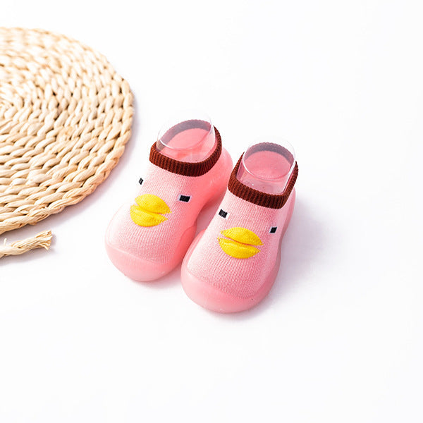 New spring and summer boys and girls children's shoes and socks cartoon little yellow duck boat shoes indoor shallow mouth baby baby toddler shoes outdoor