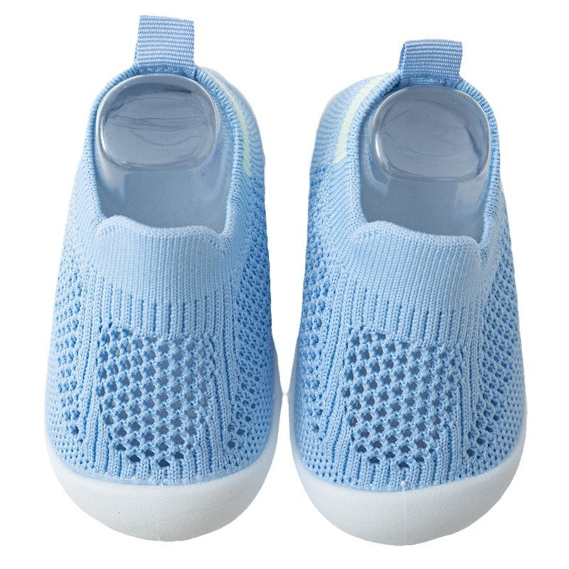 Spring and summer children's baby breathable flying mesh shoes baby anti-collision soft bottom toddler shoes boys and girls sugar casual shoes wholesale