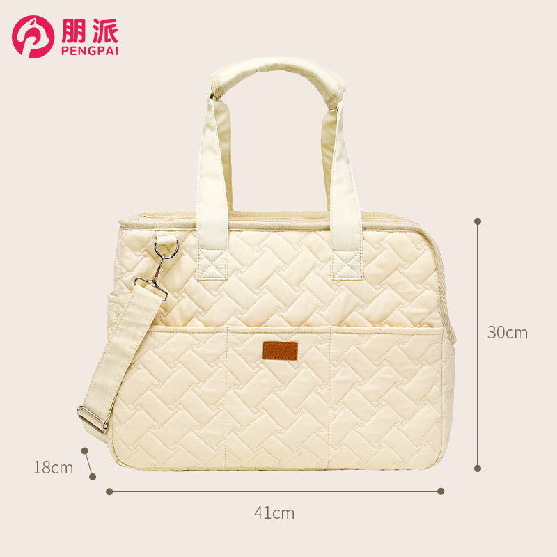 Amazon cross-border hot-selling fashion diamond-shaped portable dog large-capacity breathable pet shoulder messenger bag