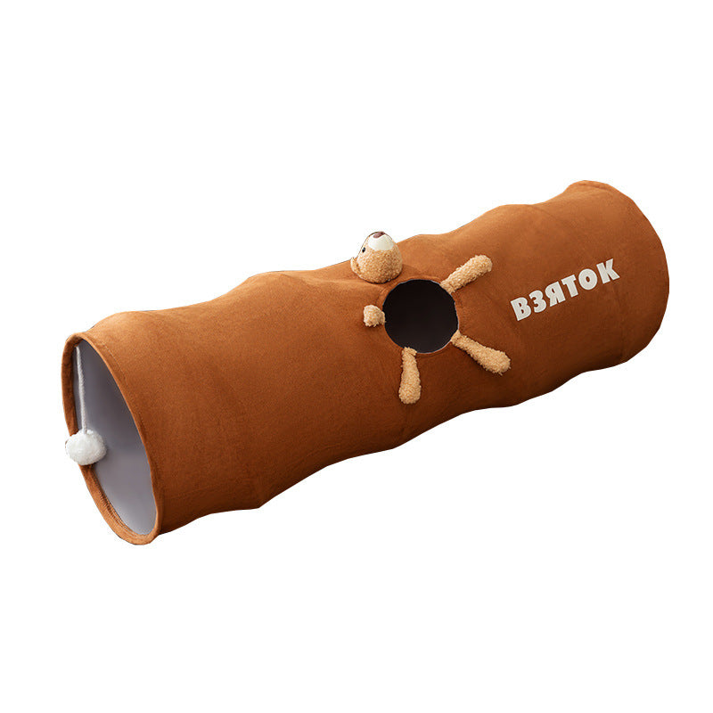 Cat Tunnel Cartoon Straight Foldable Cat Toy Self-Entertainment Easy Storage Boredom Relief Cat Channel Pet Supplies Wholesale
