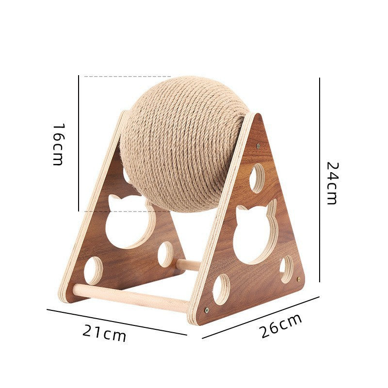 Cat scratching board cat toy wooden cat scratching ball rabbit claw sharpening hemp rope cat climbing frame durable cat scratching post pet supplies