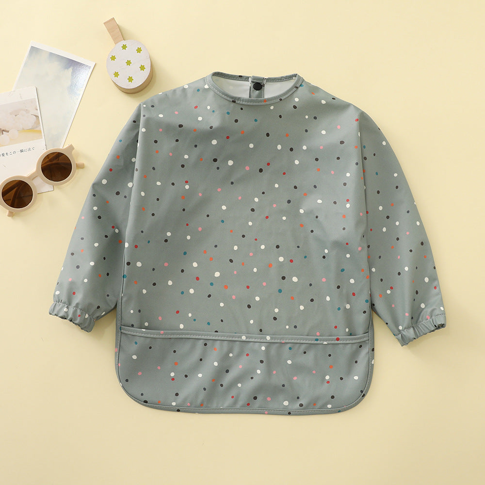 Danish children's waterproof anti-clothing bib baby eating bib super soft waterproof baby rice pocket anti-dirty feeding