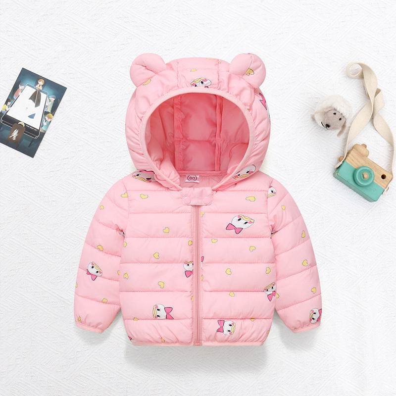 Foreign trade 2025 autumn and winter new cartoon children's down cotton jackets for boys and girls medium and large children's light baby jackets