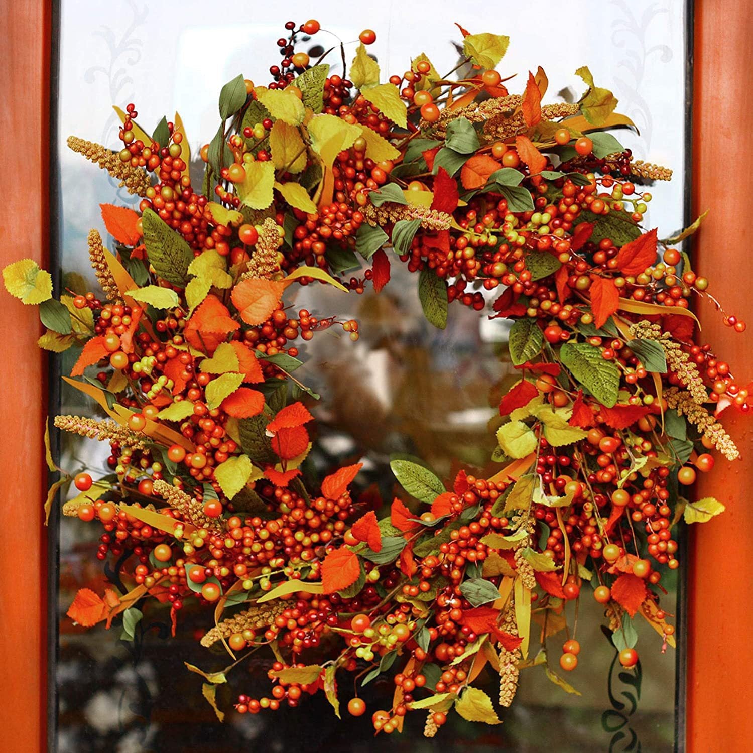 Zonghong cross-border new autumn vine wreath wholesale Thanksgiving Halloween decorations home door hanging door decoration