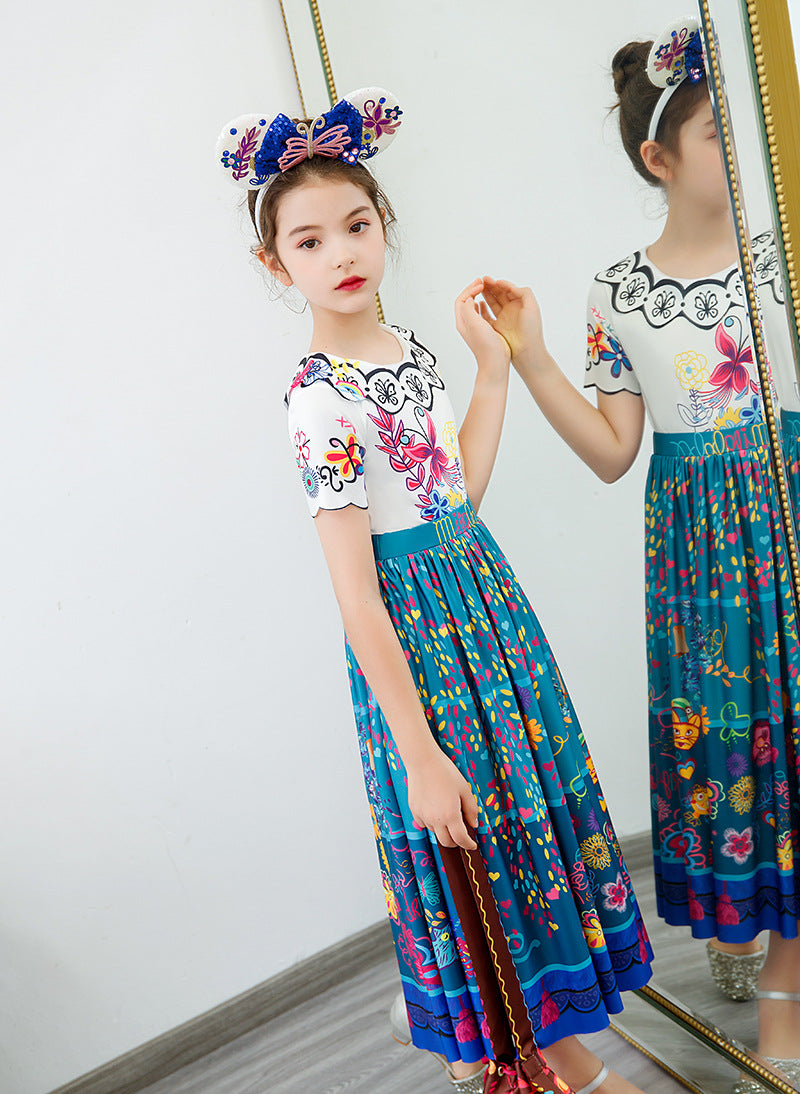 2022 Halloween Magic Full House Series Summer Children's Skirt White Suit Skirt Princess Skirt Girls Skirt Dress