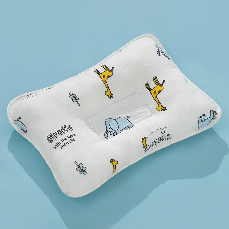 Baby pillow newborn 0-1 year old baby supplies anti-head tilt memory foam shaping pillow cartoon flower pillow wholesale