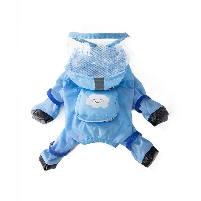 Puppy dog raincoat four-legged waterproof all-inclusive Teddy raincoat pet rain clothes for small and medium-sized dogs Bichon Pomeranian