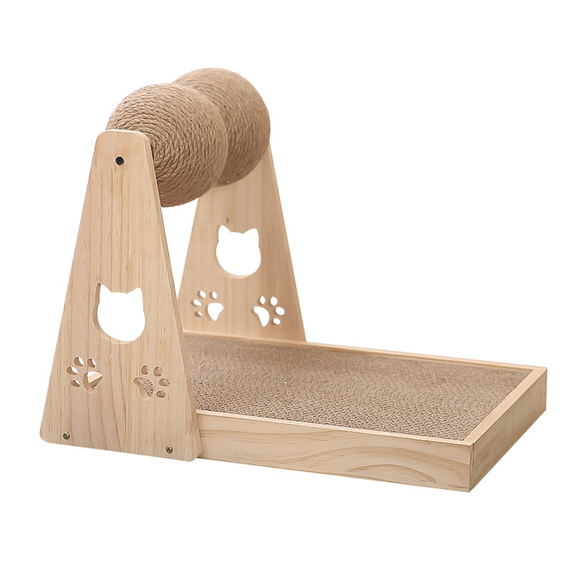 Cat Scraper Pet Cat Tree Toys Climbing Frame Toy Cat Sisal Scratch Ball Toy Funny Thick Wood Scratching Post For Cat Play Toys