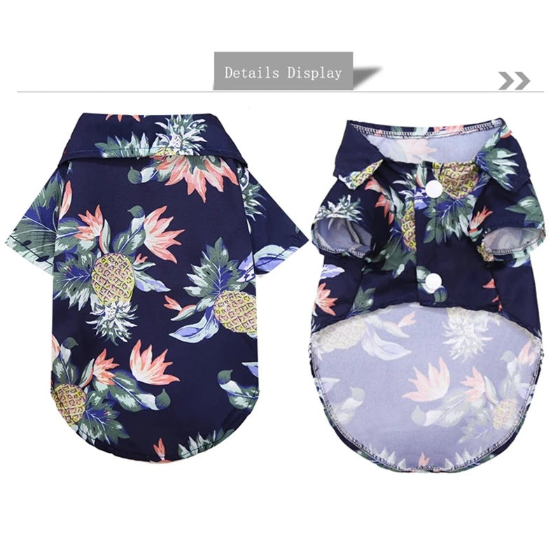 Summer pet print dog clothes floral beach shirt jacket dog coat dog clothing cat spring animal clothes