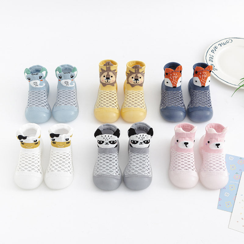 2022 summer mid-tube large mesh animal socks shoes baby indoor non-slip soft bottom socks shoes anti-collision leisure spot