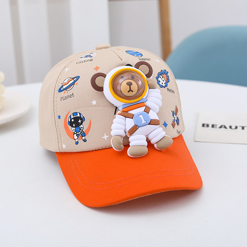 Children's hat spring and autumn thin cartoon duckbill cap boys and girls baseball cap sunshade baby sun protection hat cute