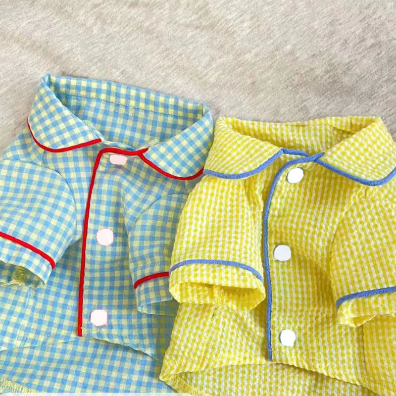 Pet spring and autumn thin dog pajamas puppy Bichon Maltese Schnauzer small fragrance style cat Teddy clothes