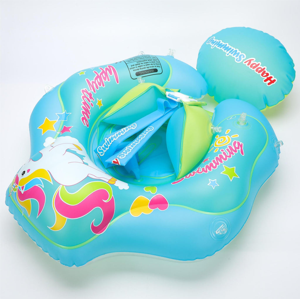 New style baby lying circle with roof children's swimming circle heightened airbag anti-rollover sunshade baby inflatable seat ring