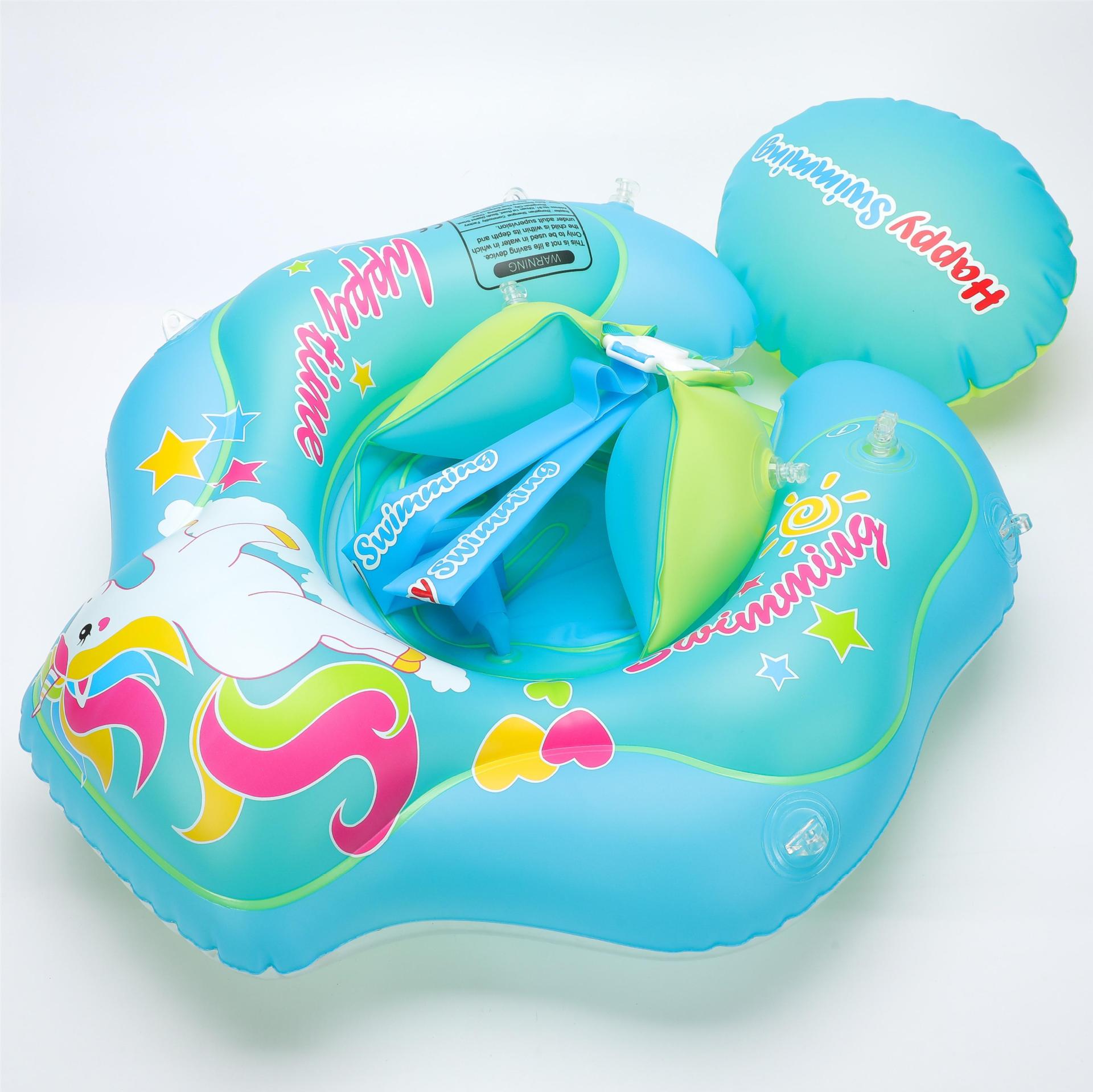 New style baby lying circle with roof children's swimming circle heightened airbag anti-rollover sunshade baby inflatable seat ring