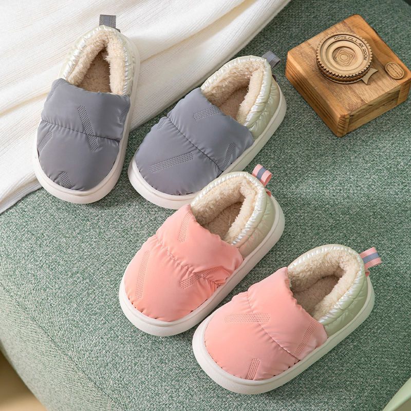 Boys' slippers, children's cotton slippers, winter bag heel, non-slip small and medium-sized children's thick soft bottom plus velvet warm baby cotton shoes