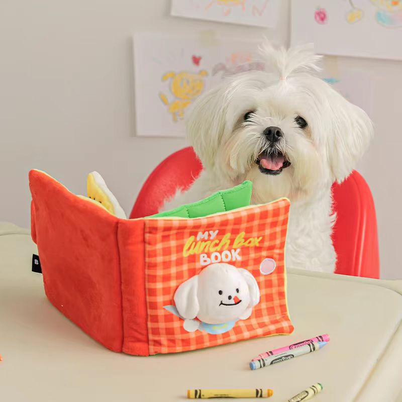 Spot ins leaked food hiding food sniffing cute cloth book toy dog cat plush pet puzzle boring artifact