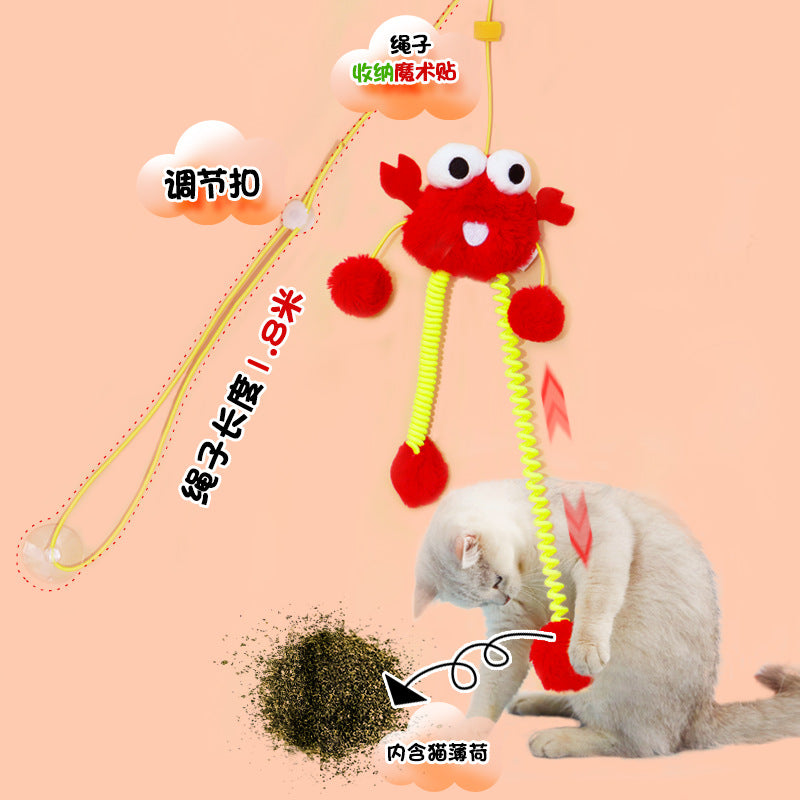 TANV Pet Products Felt Cat Toy Door Hanging Large Cat Play Retractable Rope Cat Toy Source Factory