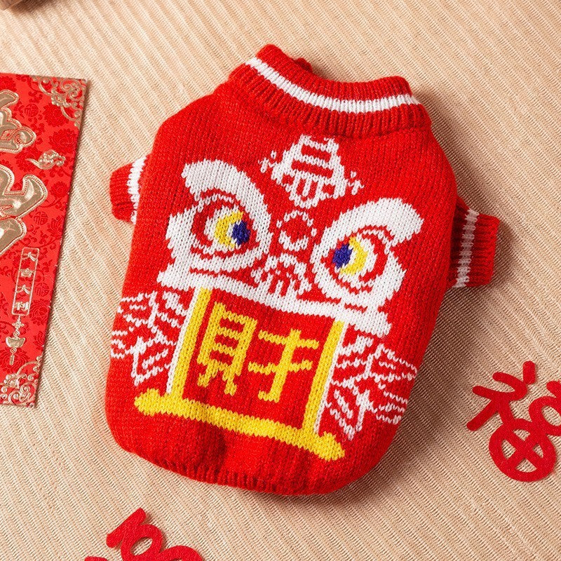 Spring and Autumn Pet Sweater Warm Small and Medium Puppies Teddy Bichon Pomeranian Knitted Cardigan Cat Dog Clothes