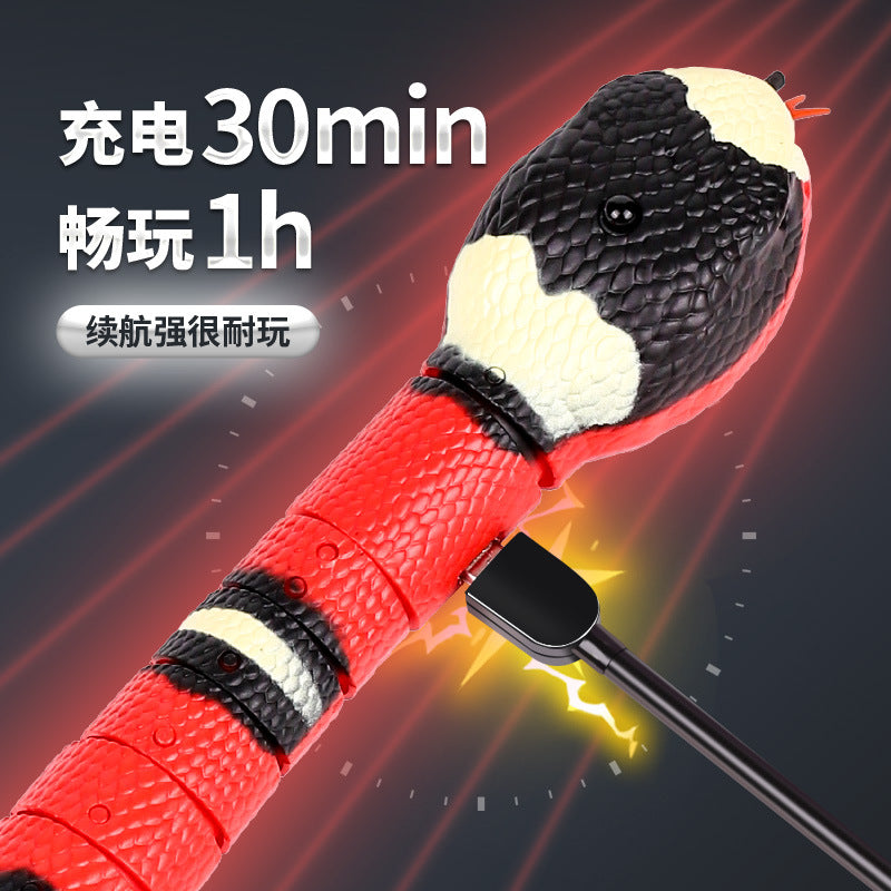 Cross-border pet cat toy electric induction simulation obstacle avoidance snake self-pleasure and boredom relief artifact funny cat stick for self-entertainment