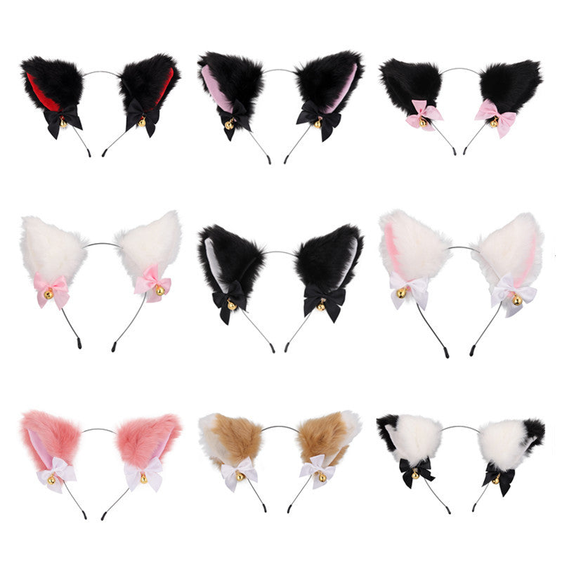 Amazon cross-border cat ear bell headband Cos cat girl hair accessories Christmas Halloween headdress accessories