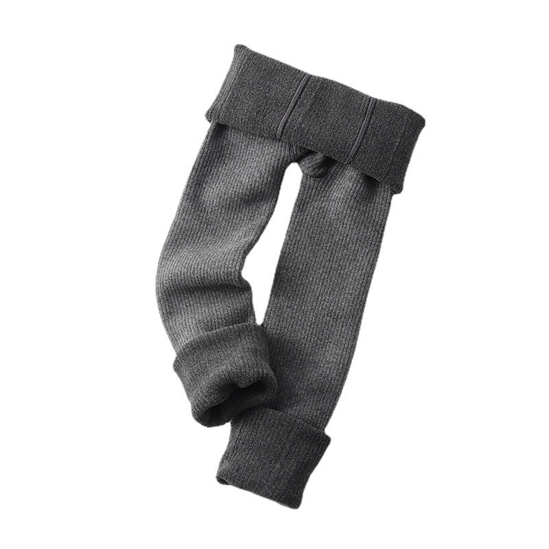 Girls' fleece leggings autumn and winter children's leggings baby warm pants thickened outer wear pantyhose one velvet