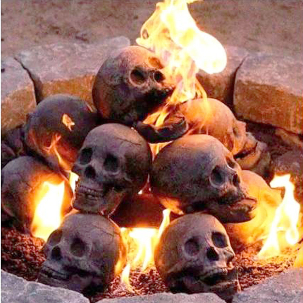 2022 New Halloween Simulated Skull Props Stove BBQ Ceramic Ornaments Horror Party Decorations