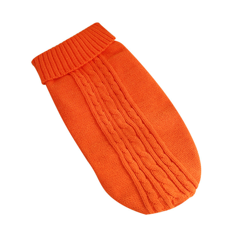 Amazon Pet Sweater Autumn and Winter Solid Color Small Dog Teddy Dog Sweater Pet Puppy Dog Clothes Wholesale