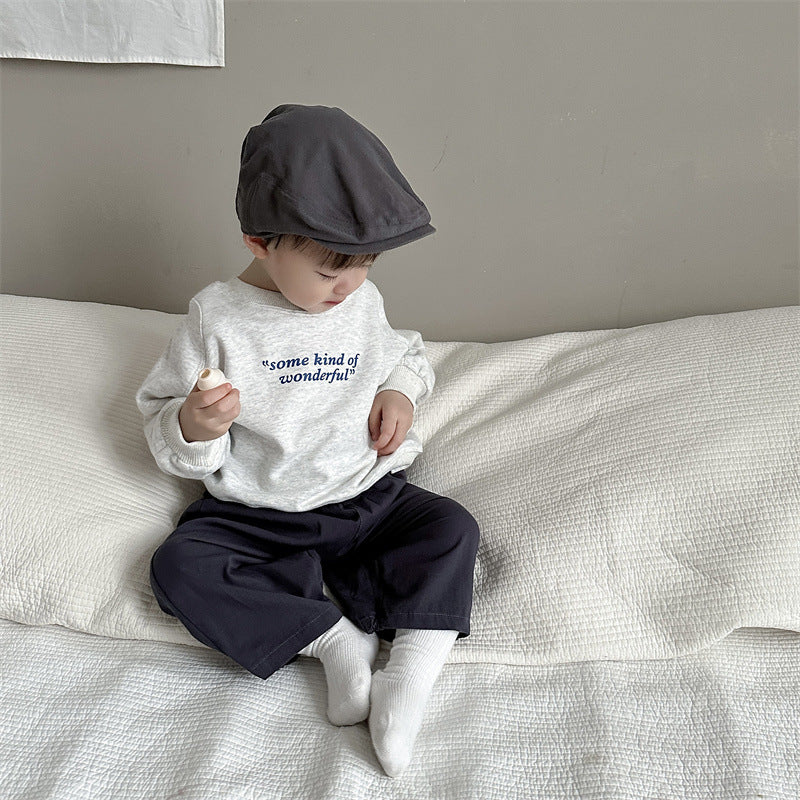 Children's suits spring clothes Korean style children's clothes baby spring clothes long-sleeved sweatshirt sweatpants two-piece suit boys spring clothes