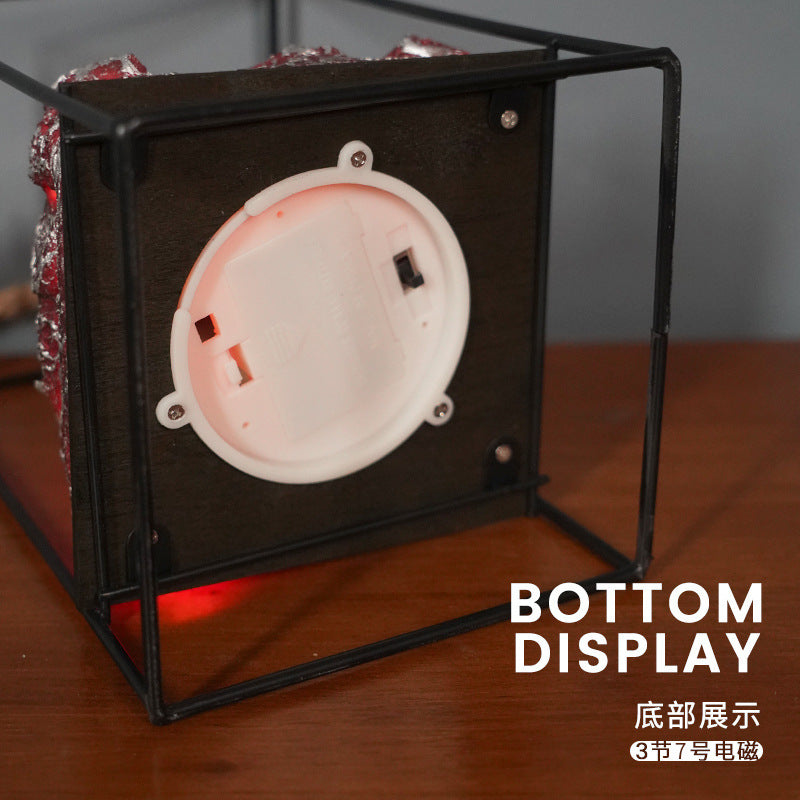 Cross-border European imitation charcoal flame lamp LED decorative lamp iron ornaments Christmas Halloween scene layout props