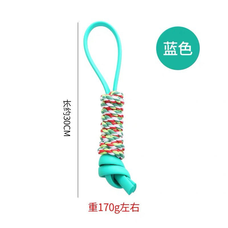 Cross-border hot sale TPR dog rope grinding teeth resistant cotton rope knot pet cotton rope toy puppy teeth cleaning rope wholesale