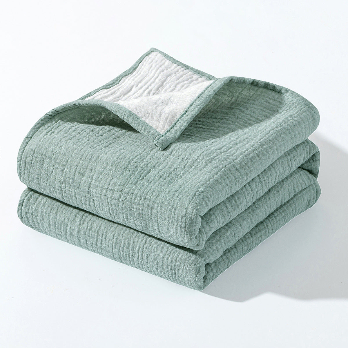 INS Amazon hot sale 4-layer two-color crepe baby blanket quilt pure cotton soft and comfortable baby blanket