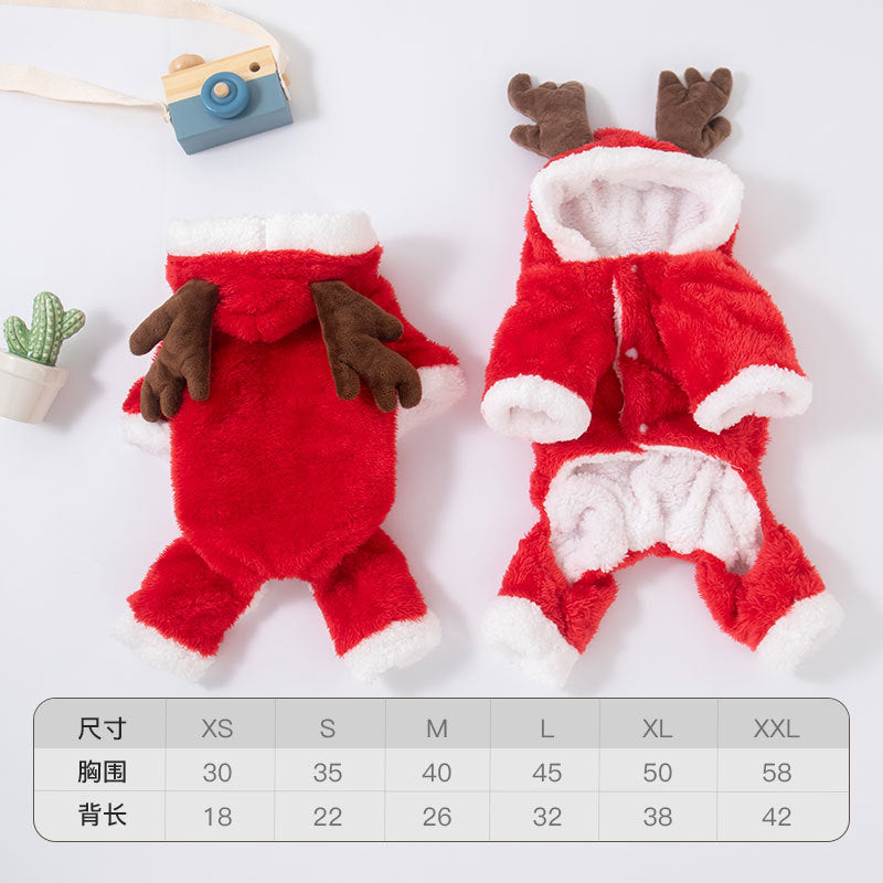 Autumn and winter dog clothes warm thick coral fleece puppy transformation clothes teddy corgi cat pet clothing wholesale